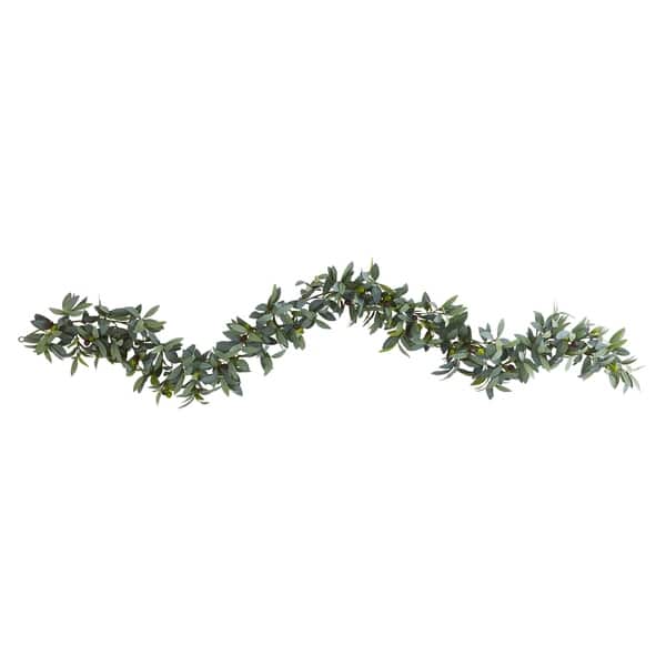 slide 1 of 1, 6.5' Olive Artificial Garland