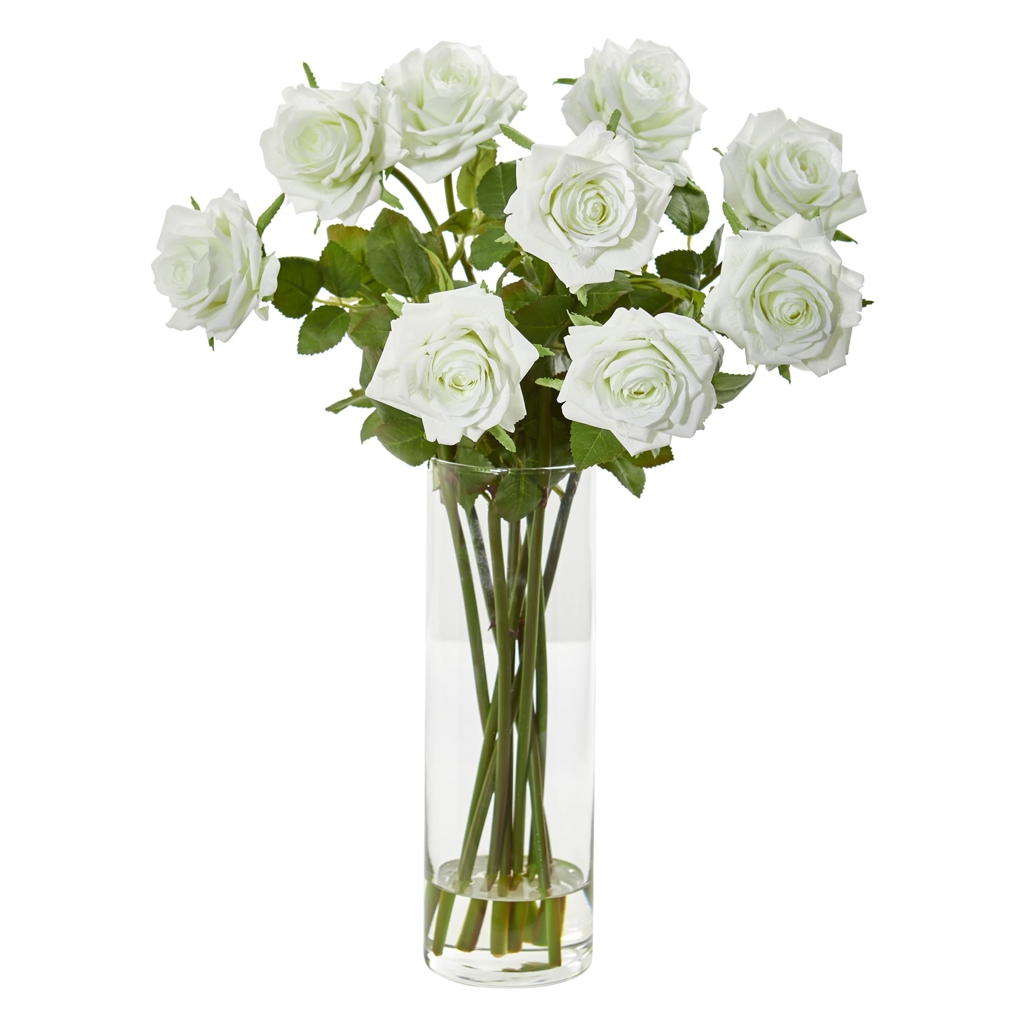 artificial white roses