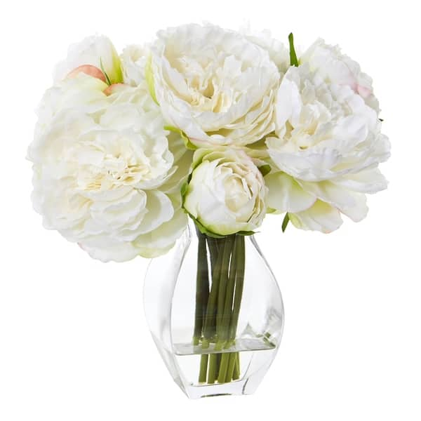 Peony Artificial Arrangement In Vase - Bed Bath & Beyond - 26039418