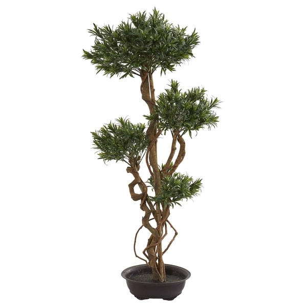 Nearly Natural 4.5-foot Bonsai Styled Podocarpus Artificial Tree