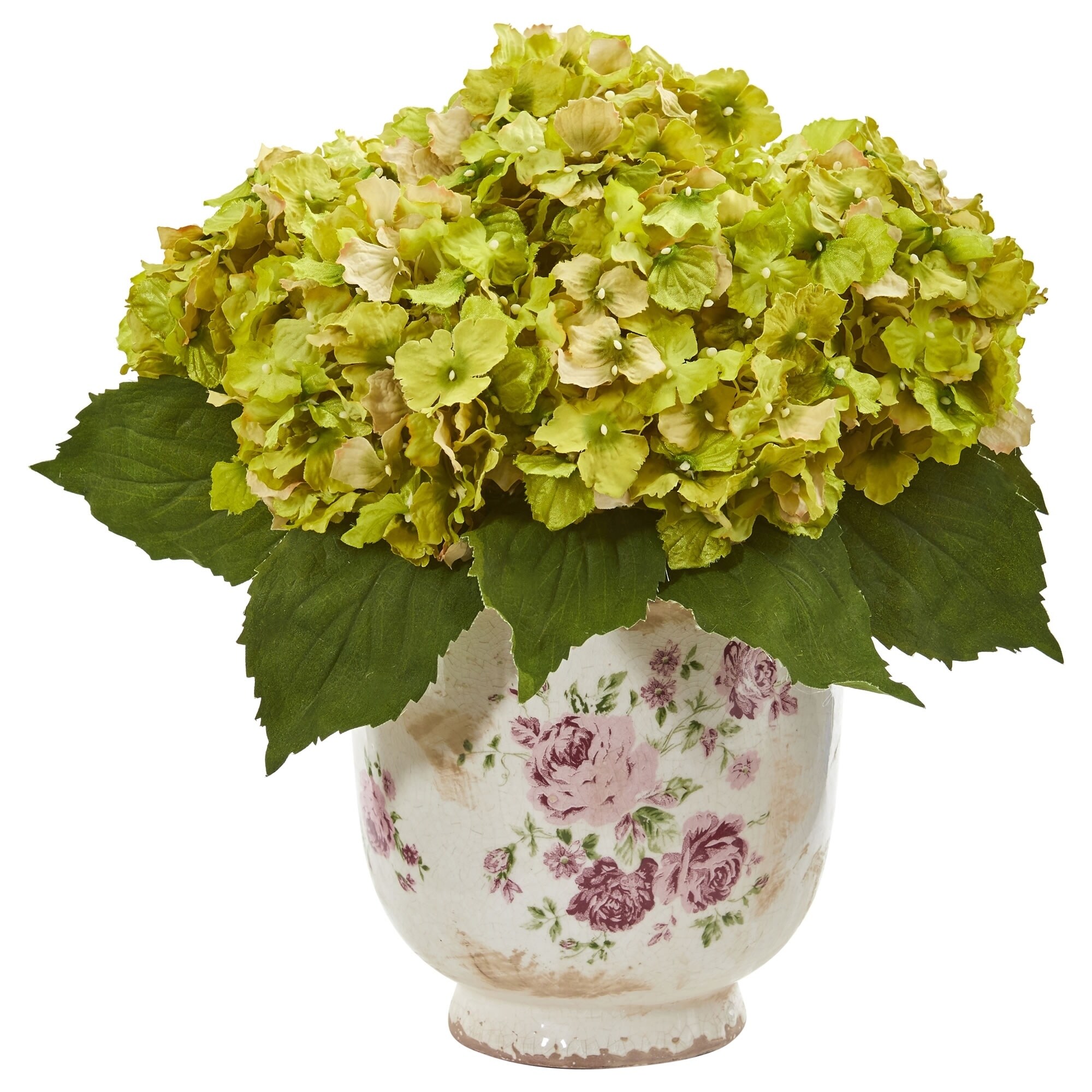 Hydrangea4936　1001 Giant Hydrangea Artificial Arrangement in Floral Printed