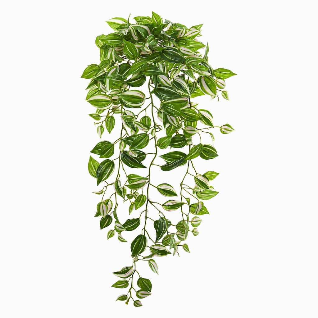 32" Wandering Jew Hanging Artificial Plant (Set of 2) (Real Touch)