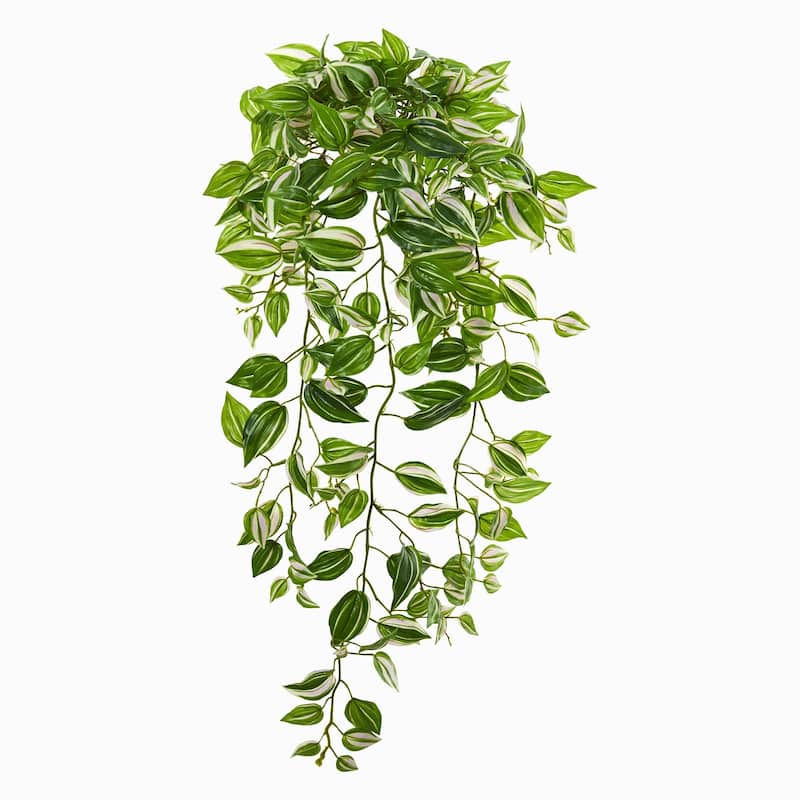 32" Wandering Jew Hanging Artificial Plant (Set of 2) (Real Touch)