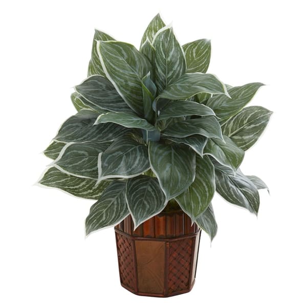 Nearly Natural Aglonema 25-inches Tall Artificial Plant - Bed Bath ...