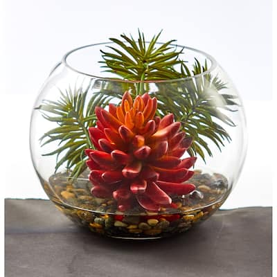 Succulent Artificial Plant in Round Vase