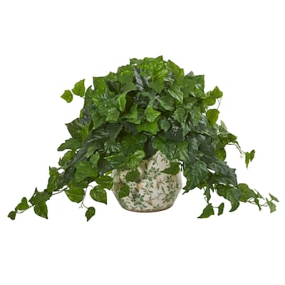 23" London Ivy Artificial Plant in Vase (Real Touch)