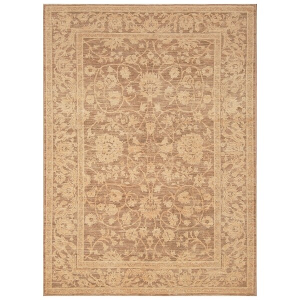 Handmade Vegetable Dye Oushak Wool Rug (Afghanistan) - 5' x 7'
