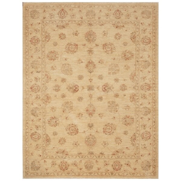 Handmade Vegetable Dye Oushak Wool Rug (Afghanistan) - 5'1 x 6'8