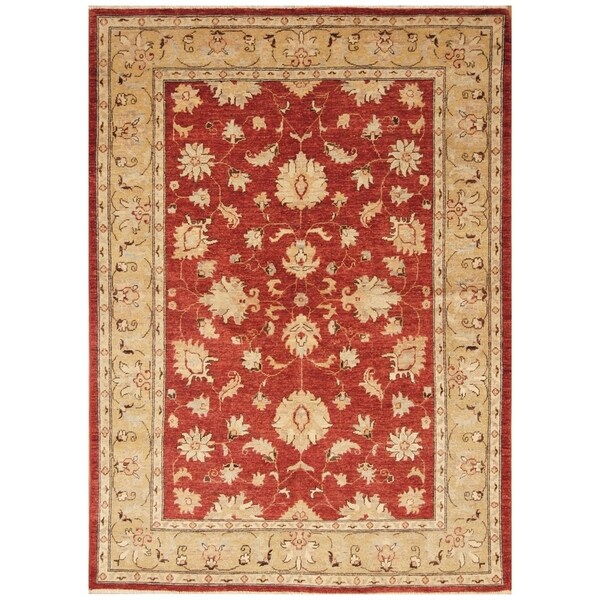 Handmade Vegetable Dye Oushak Wool Rug (Afghanistan) - 5'1 x 7'