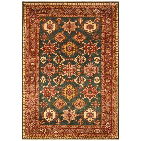 Handmade Super Kazak Wool Rug (Afghanistan) - 5'10 x 8'1