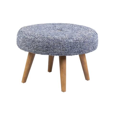 Woven Raffia Ottoman