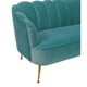 preview thumbnail 5 of 5, Silver Orchid Zelenka Petite Sea Blue Velvet Sofa