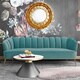 preview thumbnail 1 of 5, Silver Orchid Zelenka Petite Sea Blue Velvet Sofa