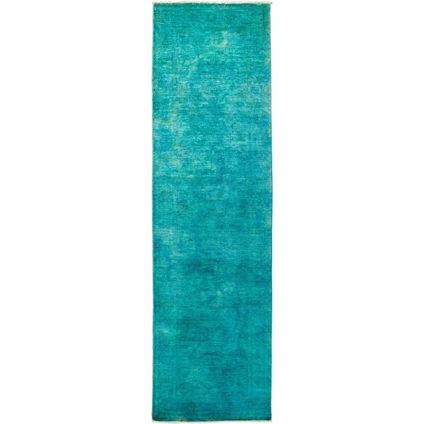 Vibrance, Hand Knotted Area Rug - 2' 10" x 10' 4" - 2'10" x 10'4" Runner