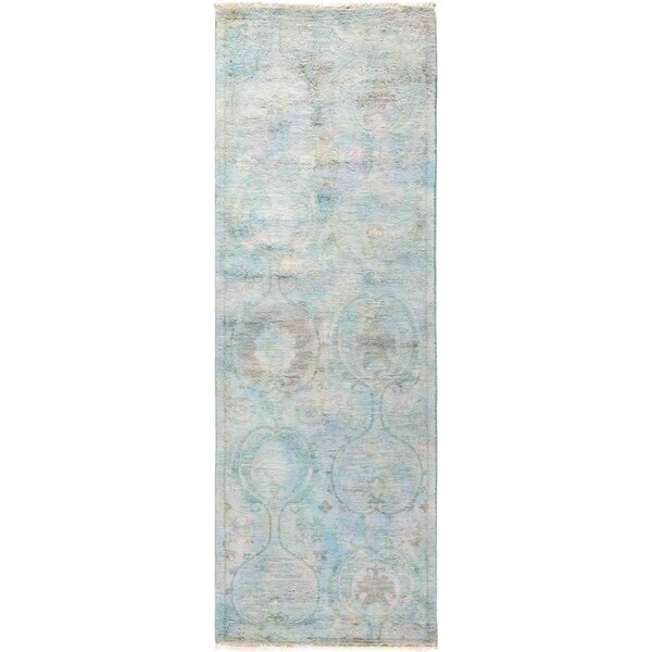 Vibrance, Hand Knotted Area Rug - 2' 7" x 7' 7" - 2'7" x 7'7" Runner