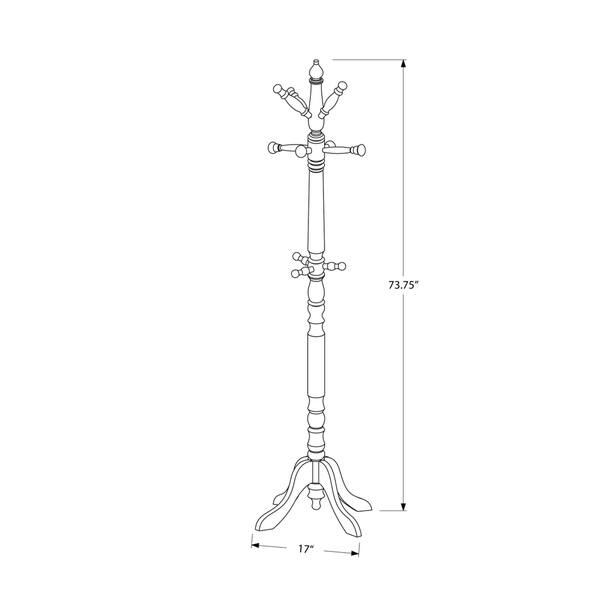 Coat Rack, Hall Tree, Free Standing, 11 Hooks, Entryway, 73" High