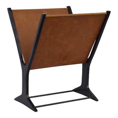 Aurelle Home Modern Brown and Black Magazine Holder