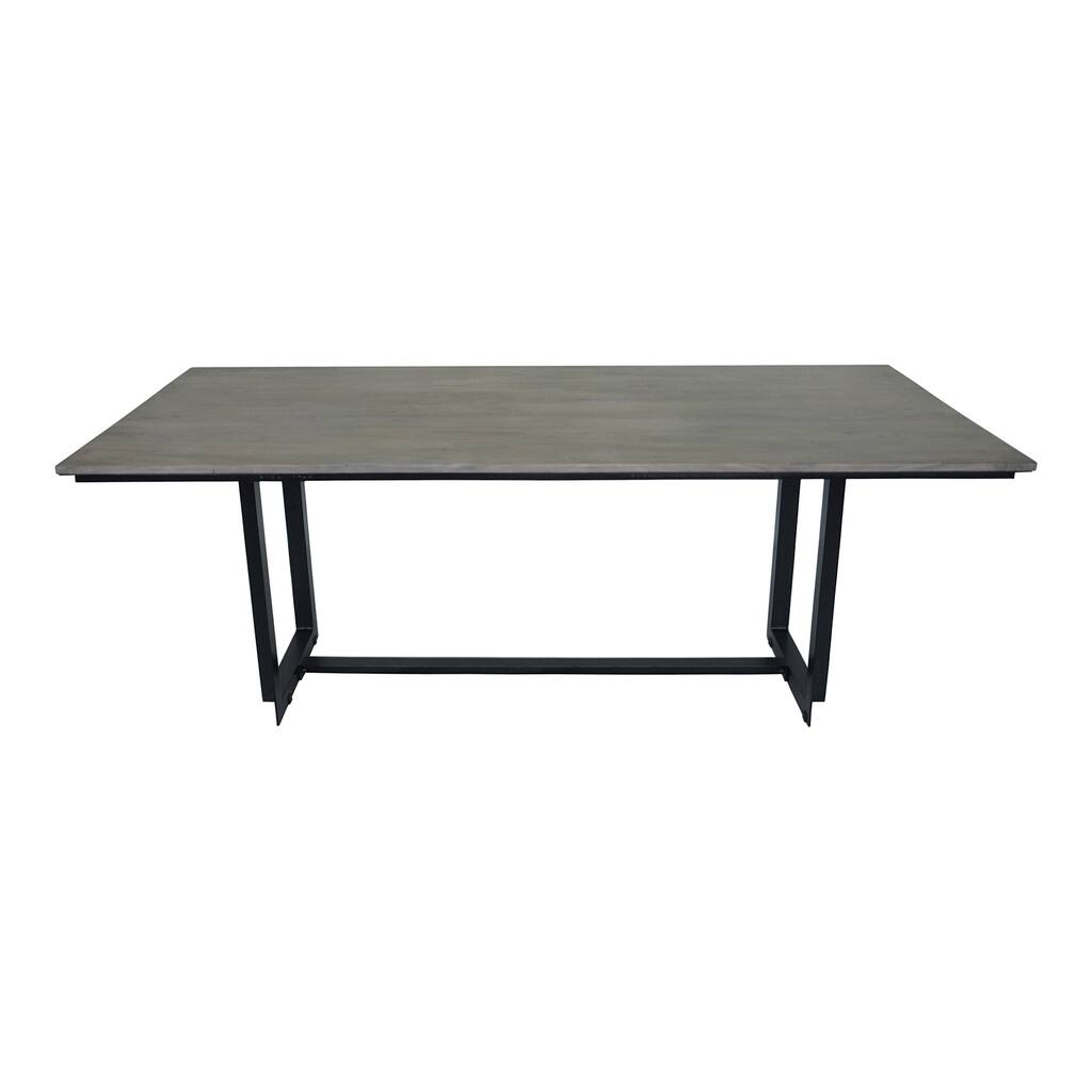 Aurelle Home Industrial Solid Wood Top Rectangular Dining Table - Grey