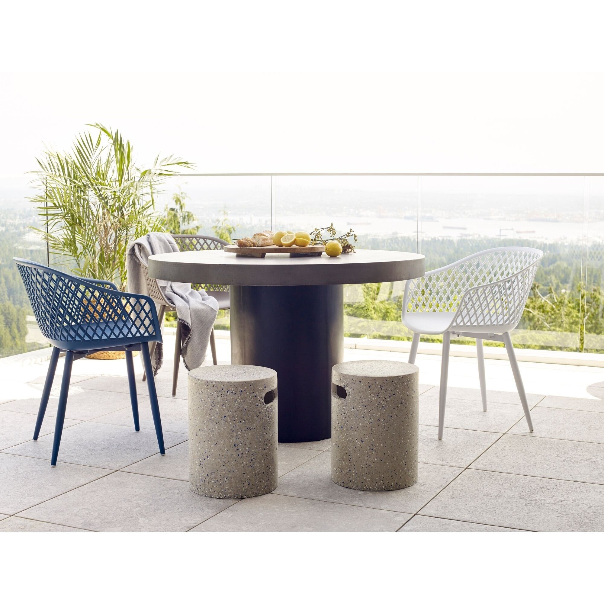 Aurelle home grey concrete shop outdoor dining table