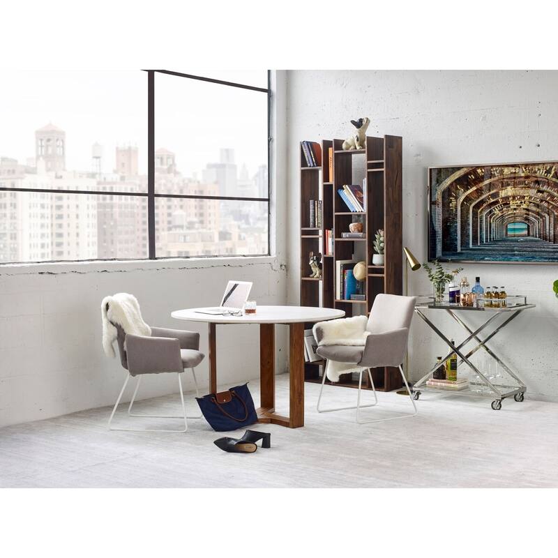 Aurelle Home Brass Industrial Trumpet Floor Lamp