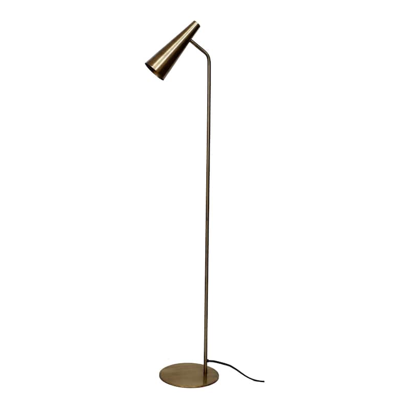 Aurelle Home Brass Industrial Trumpet Floor Lamp
