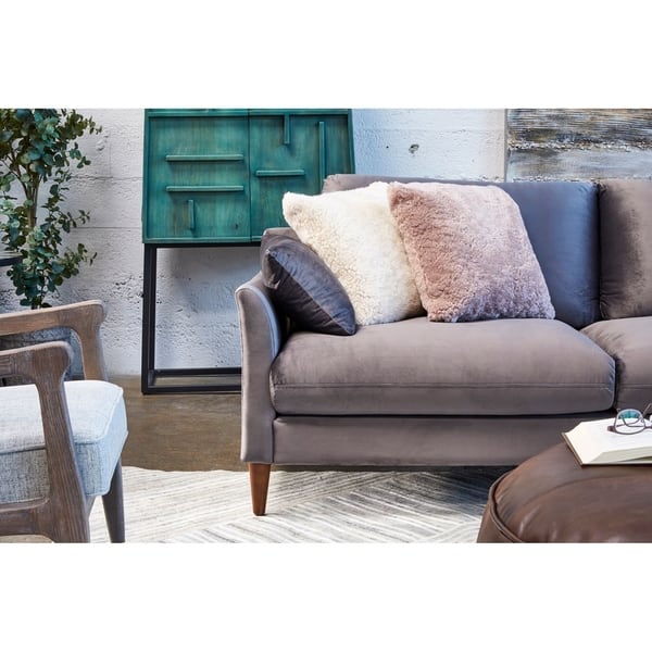 Aurelle Home Camille Velvet Deep Cushion Sectional Sofa 26041329 Velvet Deep Cushion Sectional Sofa