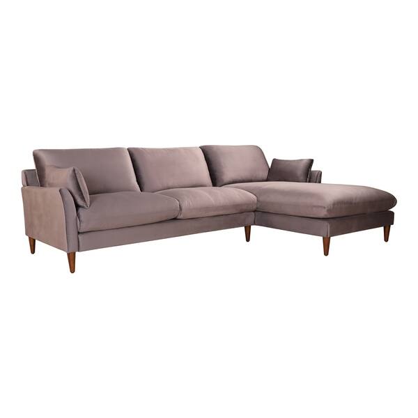 Aurelle Home Camille Velvet Deep Cushion Sectional Sofa 26041329 Velvet Deep Cushion Sectional Sofa