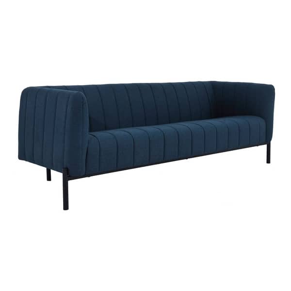 slide 4 of 12, Aurelle Home Scandinavian Clean Line Modern Sofa Blue