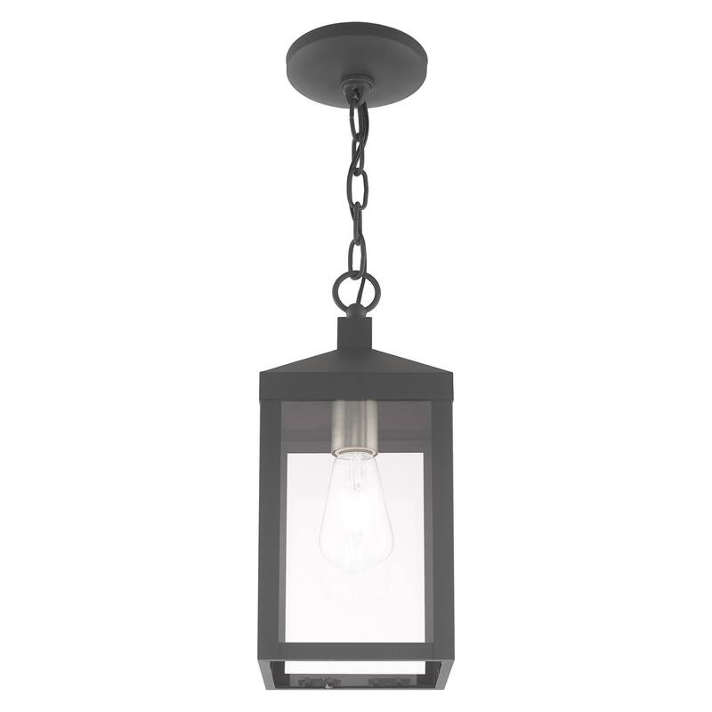 Livex Lighting Nyack 1-Light Outdoor Pendant Lantern - 6.25"Sq. x 14.5"H - 6.25"Sq. x 14.5"H
