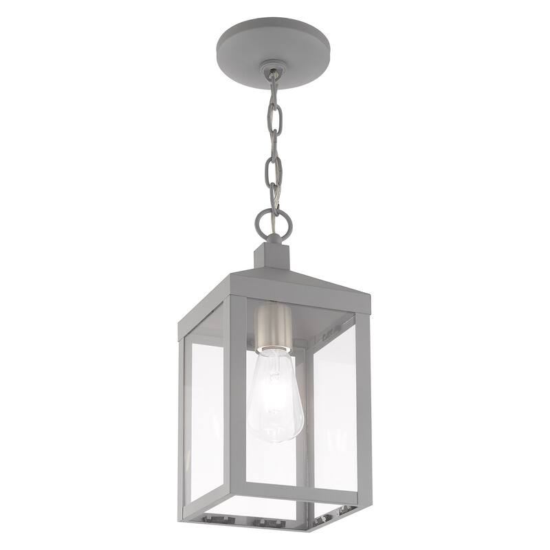 Livex Lighting Nyack 1-Light Outdoor Pendant Lantern - 6.25"Sq. x 14.5"H - 6.25"Sq. x 14.5"H