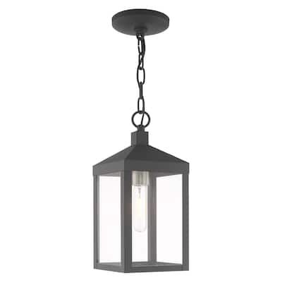 Livex Lighting Nyack 1-Light Outdoor Pendant Lantern - 6.25"Sq. x 14.5"H - 6.25"Sq. x 14.5"H