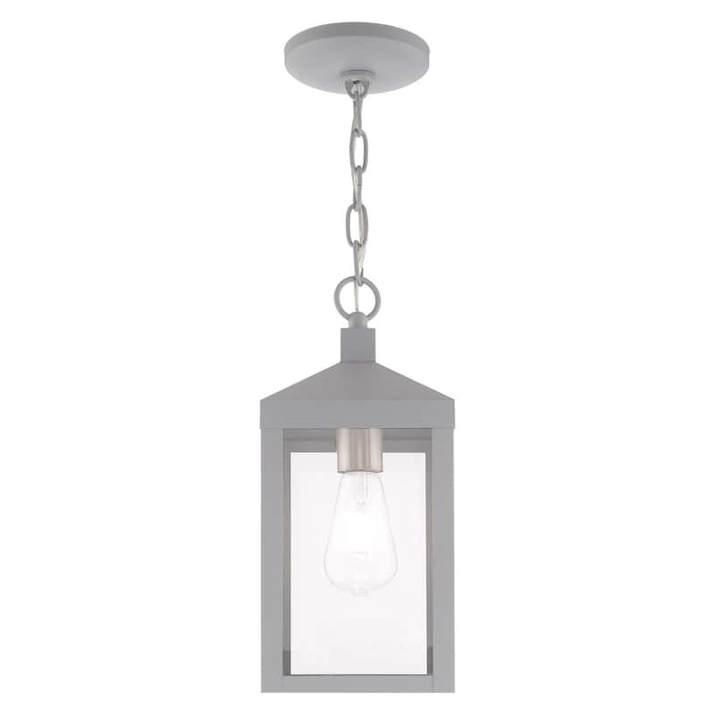 Livex Lighting Nyack 1-Light Outdoor Pendant Lantern - 6.25"Sq. x 14.5"H - 6.25"Sq. x 14.5"H