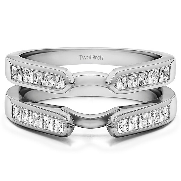 Shop .75 CT Cathedral Channel Princess Cut Silver