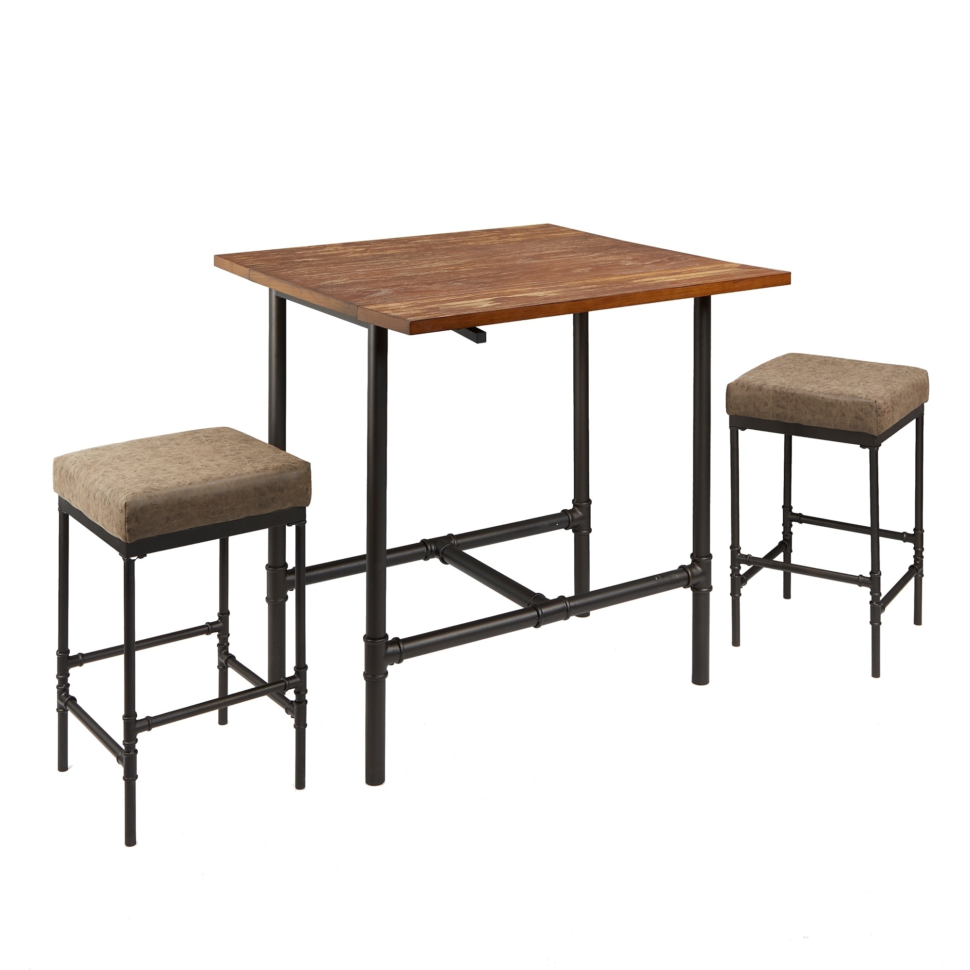 Shop Devlin Pipe Fitting Pub Height 3 Piece Dining Set On Sale