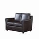 preview thumbnail 10 of 20, Golt Contemporary Upholstered Flared-arm Loveseat by Furniture of America Dark Grey