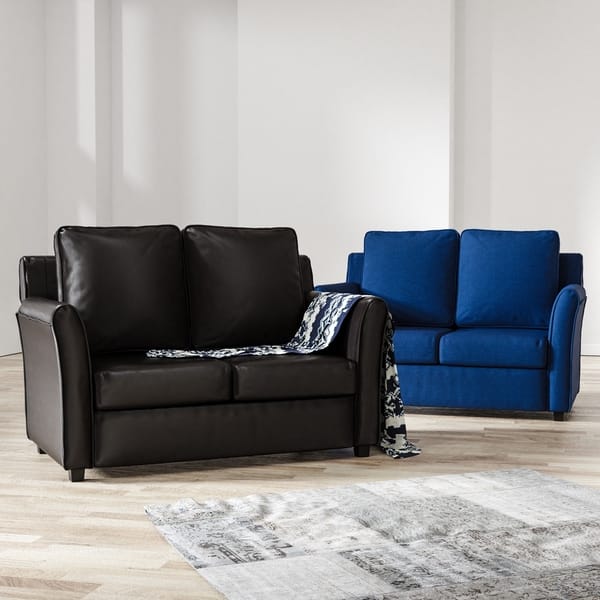 slide 2 of 22, Golt Contemporary Upholstered Flared-arm Loveseat by Furniture of America