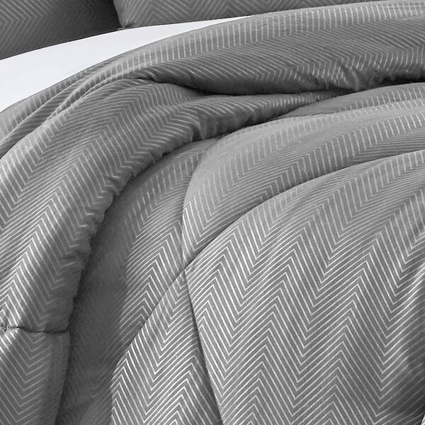 Shop Spirit Linen Home Embossed Chevron Comforter Set 6 Piece