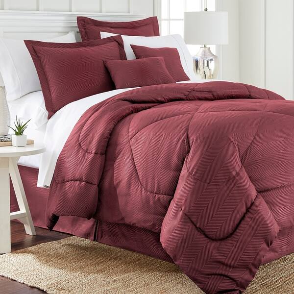 Shop Spirit Linen Home Embossed Chevron Comforter Set 6 Piece