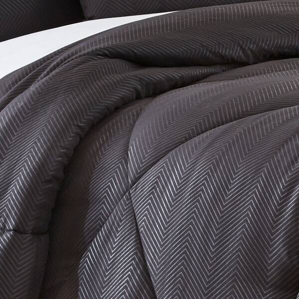 Shop Spirit Linen Home Embossed Chevron Comforter Set 6 Piece
