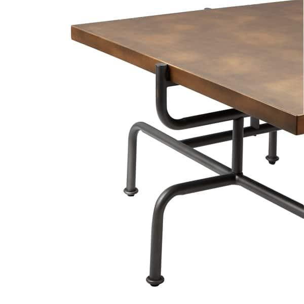 Shop Griffin Metal Pipe Fitting Square Cocktail Table Overstock