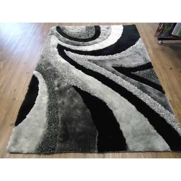 Shop Black 5x7 Contemporary Area Rug 5 X 7 On Sale Overstock 26042030