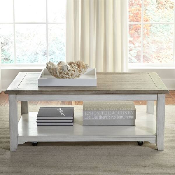 Summerville Soft Whitewash Wood 3 Piece Coffee And End Summerville Soft Whitewash Wood 3 Piece Coffee And End