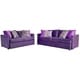 preview thumbnail 1 of 4, Adams Two Piece Sofa and Loveseat Set Purple