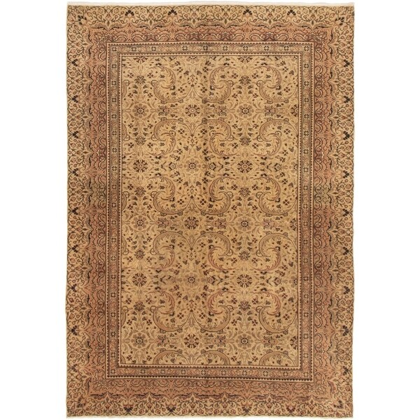 eCarpetGallery Hand-knotted Keisari Vintage Cream Wool Rug - 4'11 x 6'11