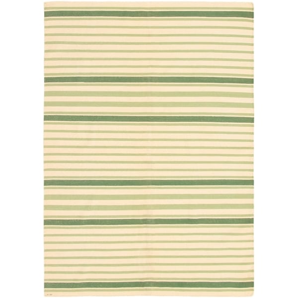 eCarpetGallery Flat-weave Tribal Gabbeh Cream Wool Kilim - 6'1 x 8'9