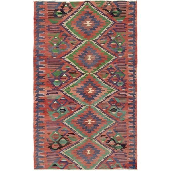 eCarpetGallery Flat-weave Sivas Dark Copper Wool Kilim - 5'11 x 10'3