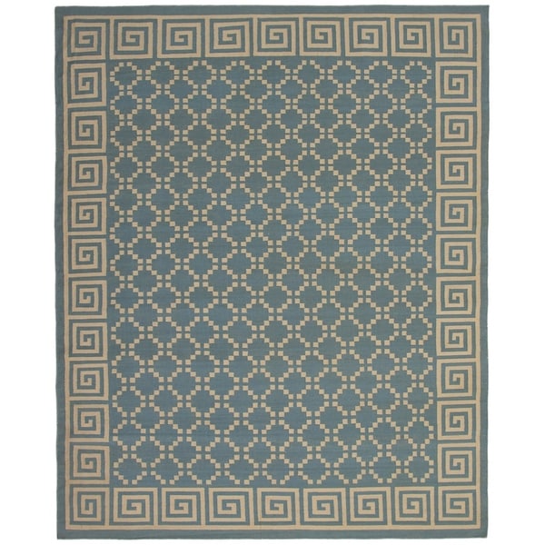 eCarpetGallery Flat-weave Ankara FW Light Denim Blue Wool Kilim - 9'4 x 11'9