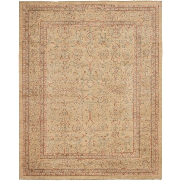 eCarpetGallery Hand-knotted Chobi Finest Cream Wool Rug - 7'0 x 9'0