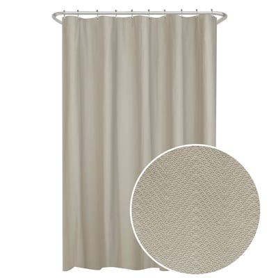 Maytex Herringbone Ultimate Waterproof Fabric Shower Curtain or Liner