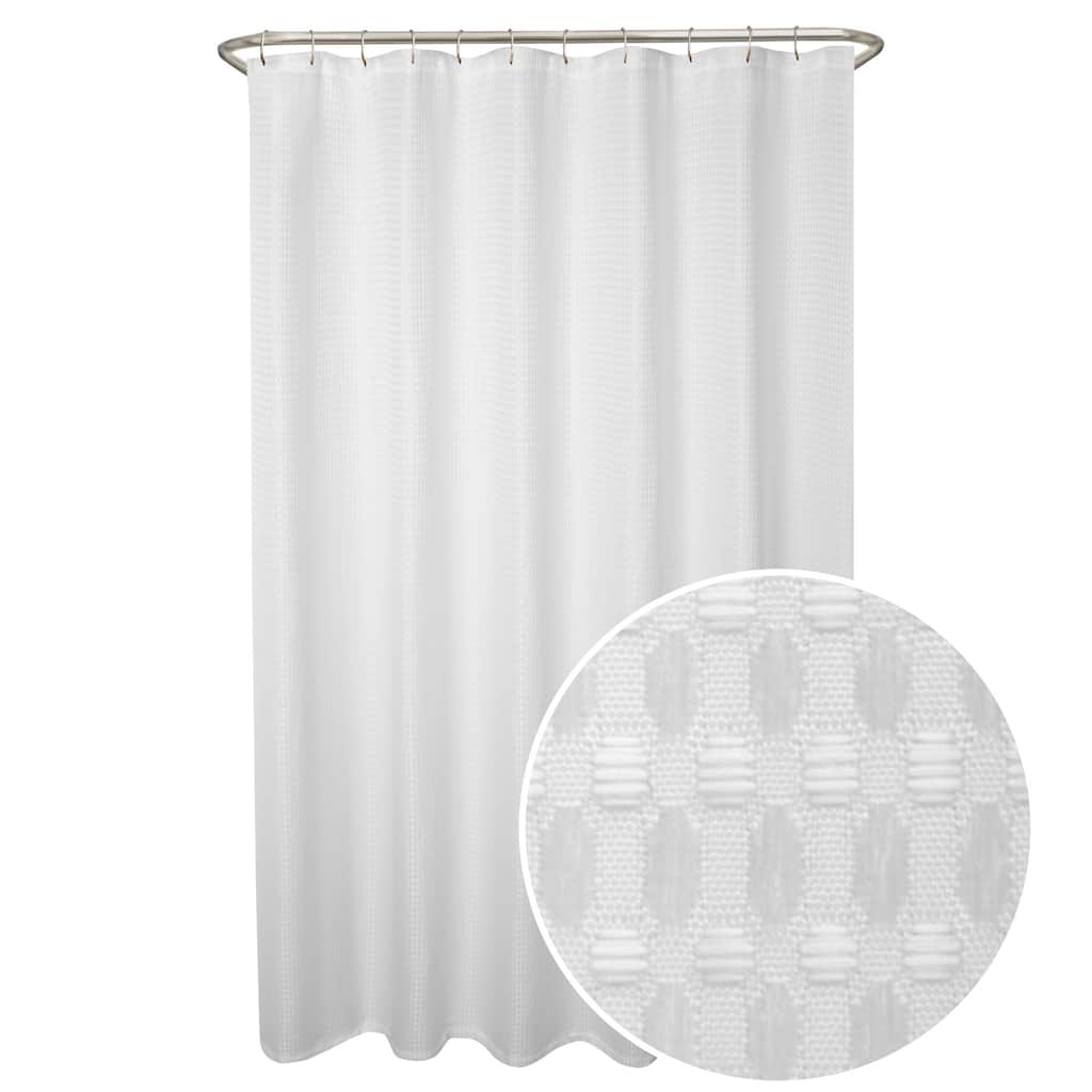 Maytex Stevenson Waffle Fabric Shower Curtain - 70' x 72'